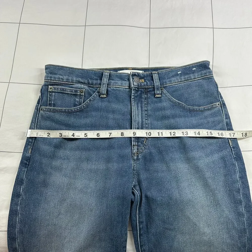 Madewell Jeans Womens 26 Blue Jules Slim Straight Concho Wash Comfort Stretch